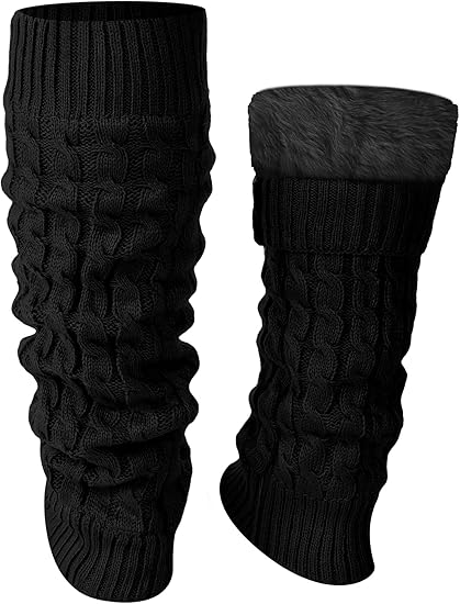 Women's Leg Warmers Warm Black 2 Pairs V1258-DP02-BOL-641