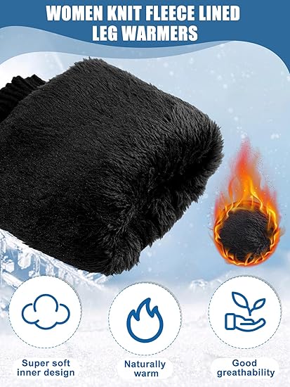 Women's Leg Warmers Warm Black 2 Pairs V1258-DP02-BOL-641