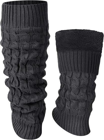 Women's Leg Warmers Warm Dark Grey 2 Pairs V1258-DP02-BOL-642