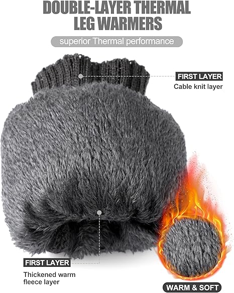 Women's Leg Warmers Warm Dark Grey 2 Pairs V1258-DP02-BOL-642
