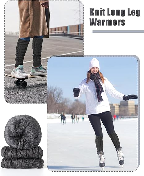 Women's Leg Warmers Warm Dark Grey 2 Pairs V1258-DP02-BOL-642