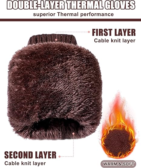 Women's Leg Warmers Warm Coffee Brown 2 Pack V1258-DP02-BOL-643