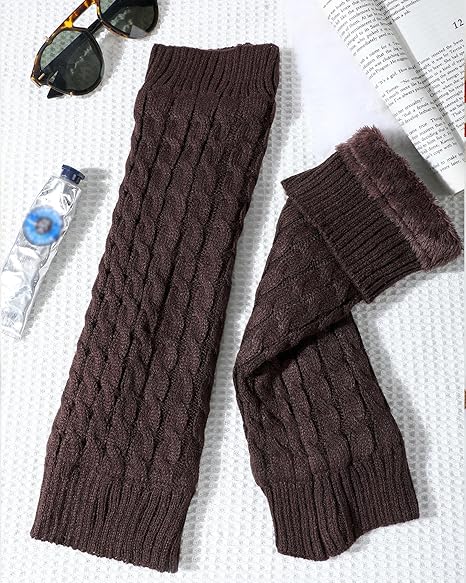 Women's Leg Warmers Warm Coffee Brown 2 Pack V1258-DP02-BOL-643
