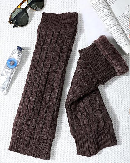 Women's Leg Warmers Warm Coffee Brown 2 Pack V1258-DP02-BOL-643