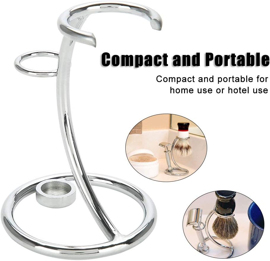 Men's Stainless Steel Silver Razor Holder - Shaving Brush Stand V1258-DP02-BOL-644