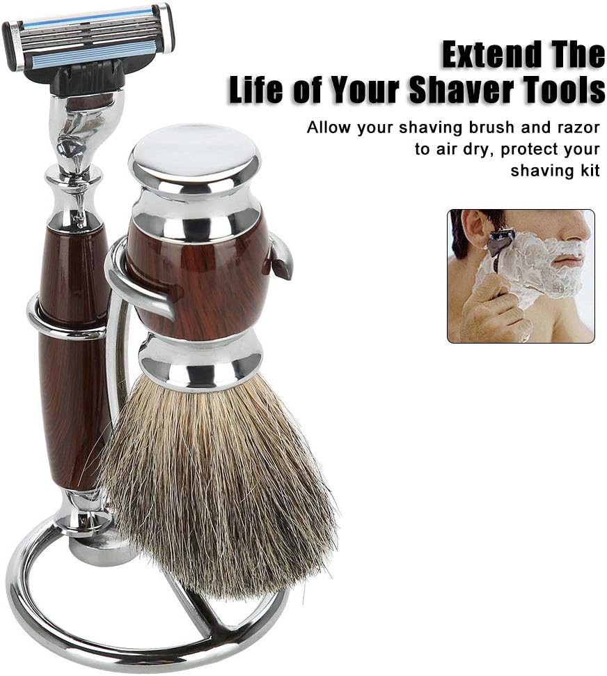Men's Stainless Steel Silver Razor Holder - Shaving Brush Stand V1258-DP02-BOL-644