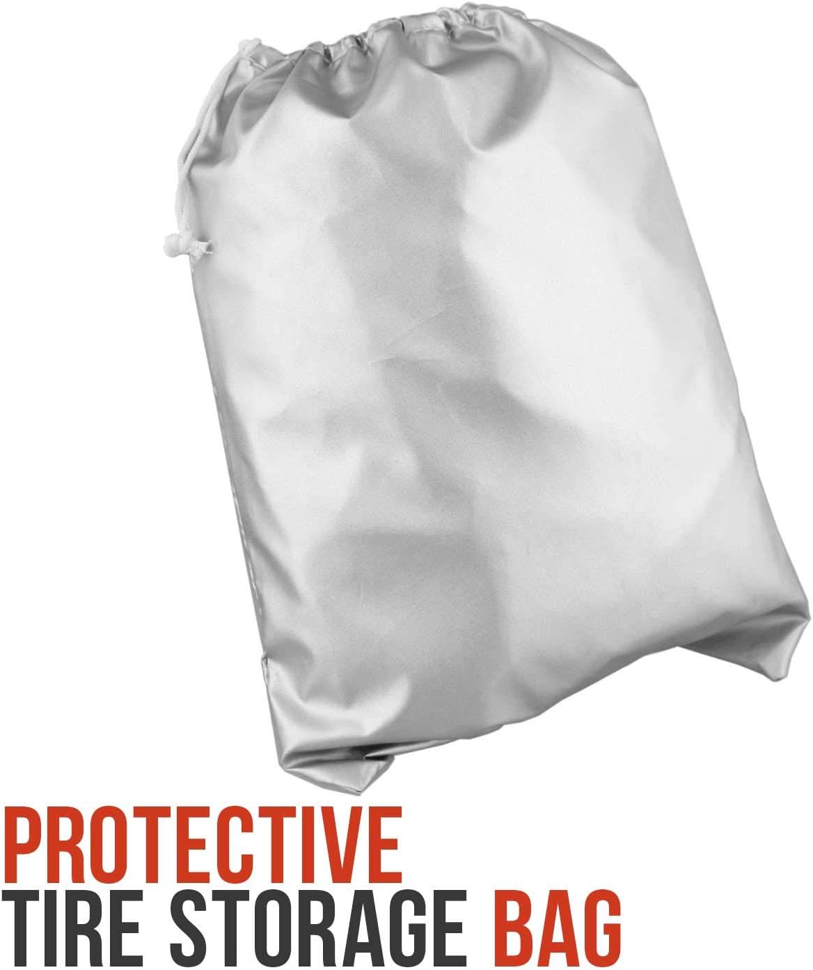 4-Piece Silver Waterproof Winter/Summer Car Tyre Covers - 73cm x 110cm V1258-DP02-BOL-646