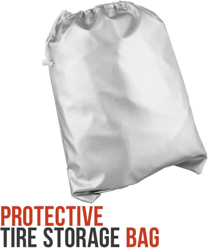 4-Piece Silver Waterproof Winter/Summer Car Tyre Covers - 73cm x 110cm V1258-DP02-BOL-646