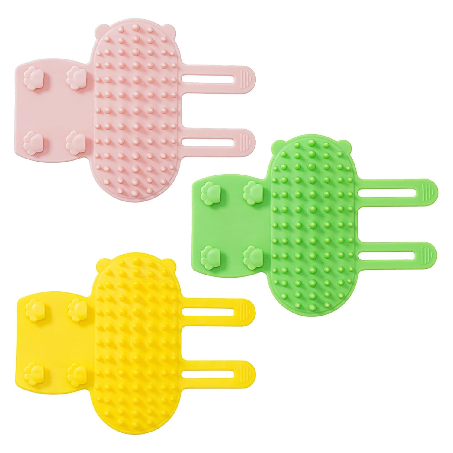 3 Pack Adjustable Silicone Massage Cat Grooming Brush Self-Cleaning Corner Wall Mounted Cat Scratching Comb V1258-DP02-BOL-65