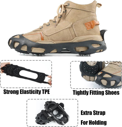 Non-Slip Spikes with 30 Teeth Strong Grip Size 36-41 Black 1 Pair V1258-DP02-BOL-656