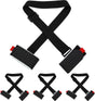 Adjustable Ski Carrier Bag for Skis and Poles - Black (4 Pack) V1258-DP02-BOL-660