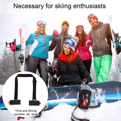 Adjustable Ski Carrier Bag for Skis and Poles - Black (4 Pack) V1258-DP02-BOL-660