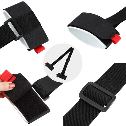 Adjustable Ski Carrier Bag for Skis and Poles - Black (4 Pack) V1258-DP02-BOL-660
