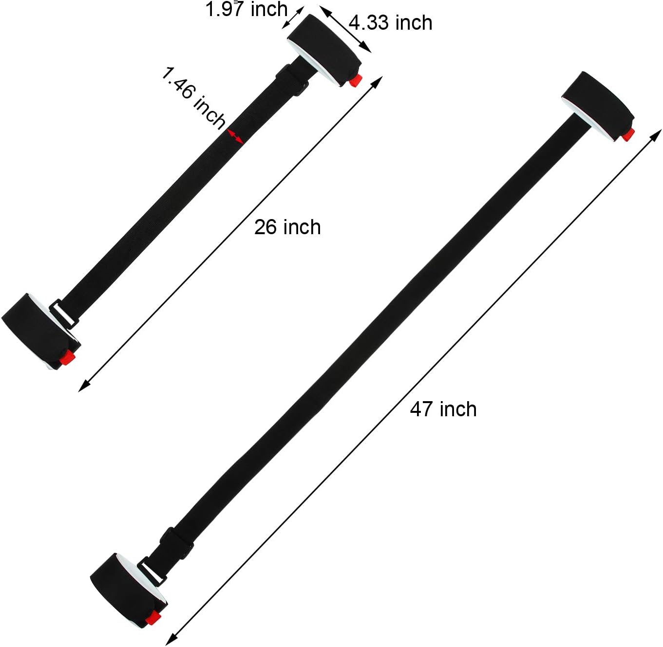 Adjustable Ski Carrier Bag for Skis and Poles - Black (4 Pack) V1258-DP02-BOL-660