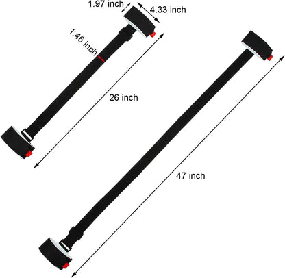 Adjustable Ski Carrier Bag for Skis and Poles - Black (4 Pack) V1258-DP02-BOL-660