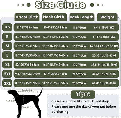 Winter Dog Coat - Soft Adjustable Bodywarmer - Warm - Size M - Military Green V1258-DP02-BOL-662