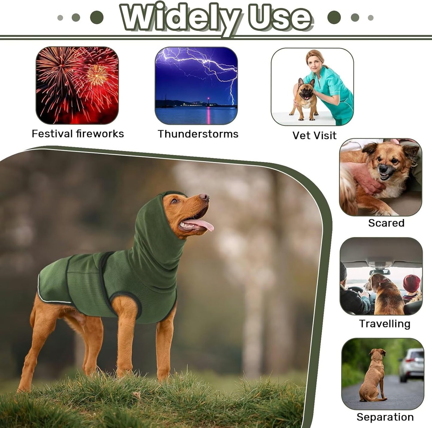 Winter Dog Coat - Soft Adjustable Bodywarmer - Warm - Size M - Military Green V1258-DP02-BOL-662