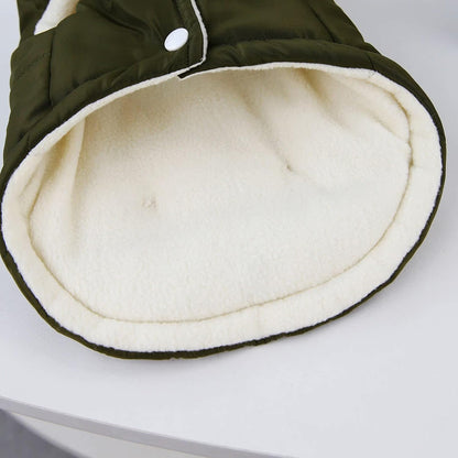 Winter Dog Jacket Warm Puppy Coat Military Green Size M for Cold Weather V1258-DP02-BOL-665