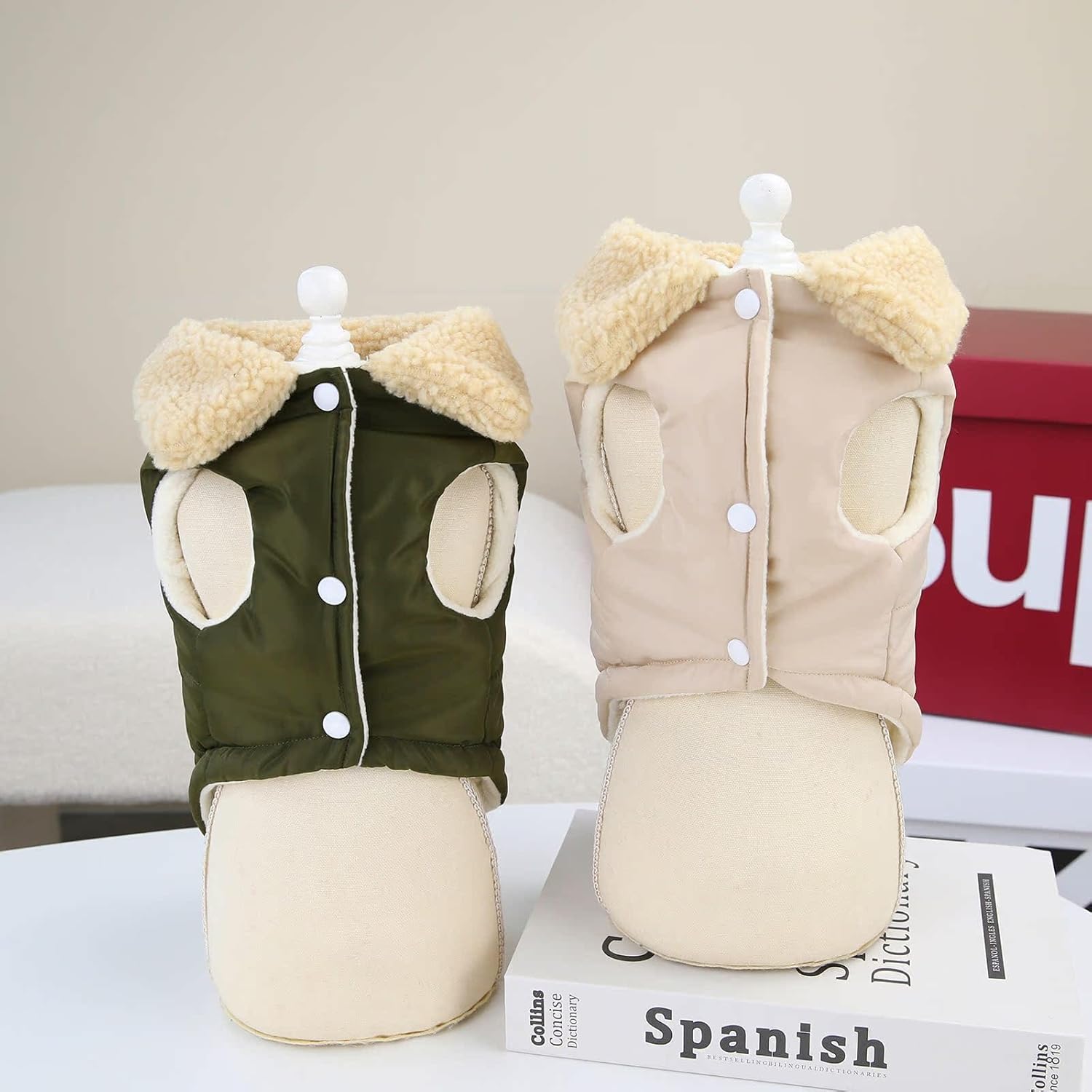XL Military Green Winter Dog Coat Warm Pet Jacket for Cold Weather V1258-DP02-BOL-667