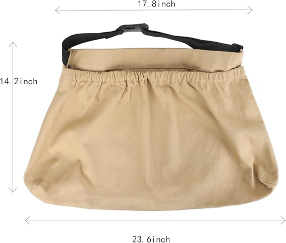 Adjustable Garden Apron with Pockets - Reusable Harvest Pouch for Fruit Picking - Portable Khaki Garden Tool V1258-DP02-BOL-669