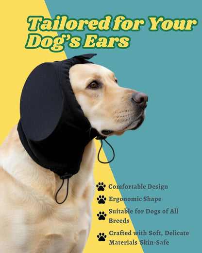 Dog Ear Muffs Soundproof Noise Reduction Ear Protection Warm for Medium Dogs Black 1 Piece V1258-DP02-BOL-671