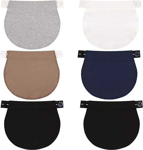 Adjustable Elastic Belly Bands 6 Pack - Maternity Support Belts for Pregnant Women - Black Grey White Dark V1258-DP02-BOL-679
