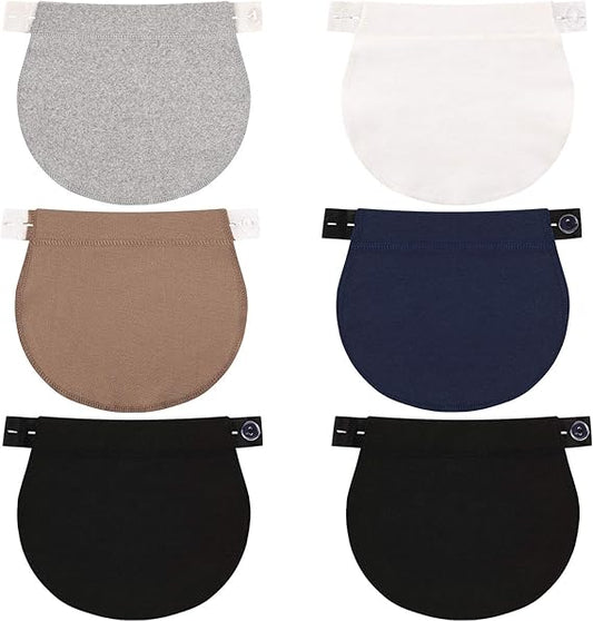 Adjustable Elastic Belly Bands 6 Pack - Maternity Support Belts for Pregnant Women - Black Grey White Dark V1258-DP02-BOL-679