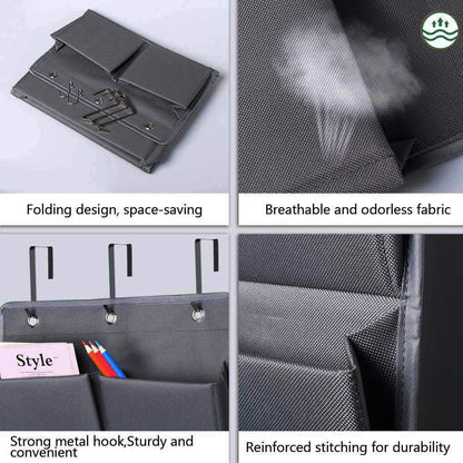 Over Door Organizer 5 Pocket Hanging Storage Bag Grey Wall Mounted Space Saving Organiser V1258-DP02-BOL-680