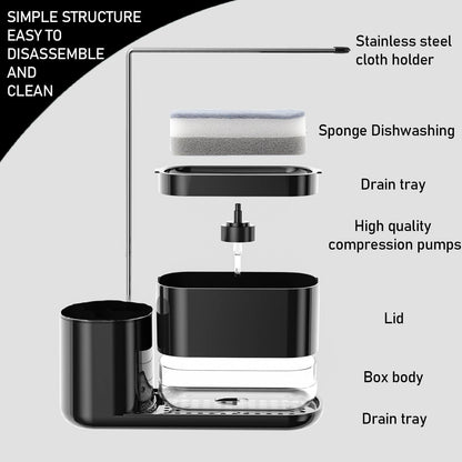 Kitchen Storage Rack with Sink Organizer and Dishcloth Holder - Black V1258-DP02-BOL-685