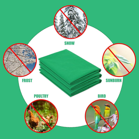 Winter Plant Frost Protection Covers 120x180cm Green 2 Pack Durable Garden Tree Shrub Cold Weather Shield V1258-DP02-BOL-686