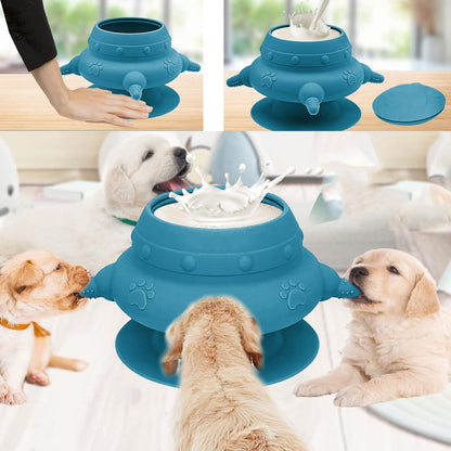 4 Teat Puppy Kitten Feeder Blue for Newborn Pets V1258-DP02-BOL-688