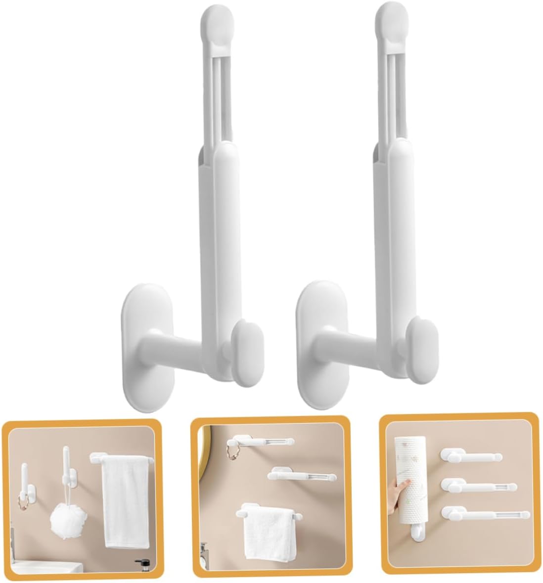 2 Pack Adjustable Hair Accessory Organizer with Hair Tie Holder White V1258-DP02-BOL-69