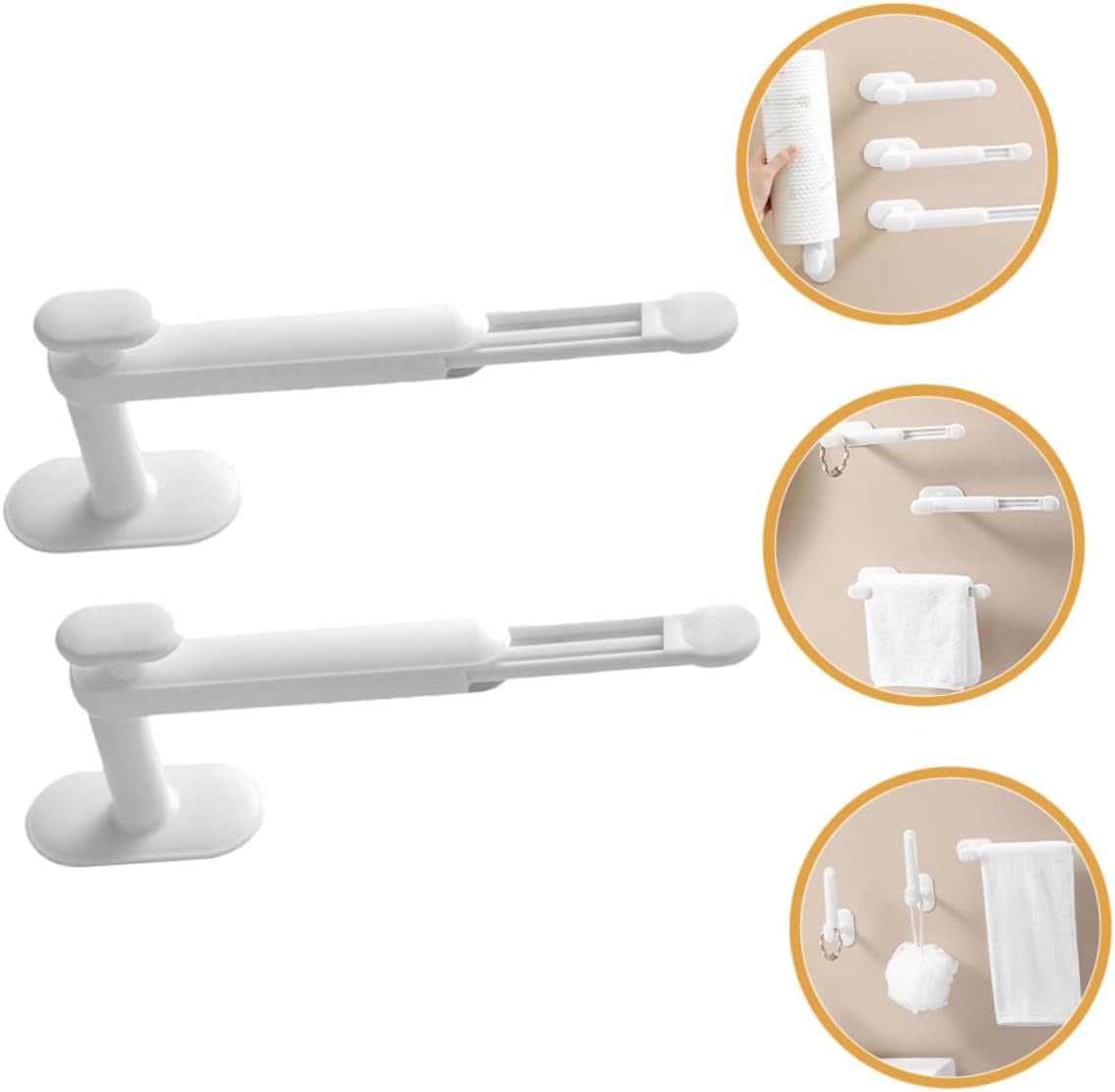 2 Pack Adjustable Hair Accessory Organizer with Hair Tie Holder White V1258-DP02-BOL-69