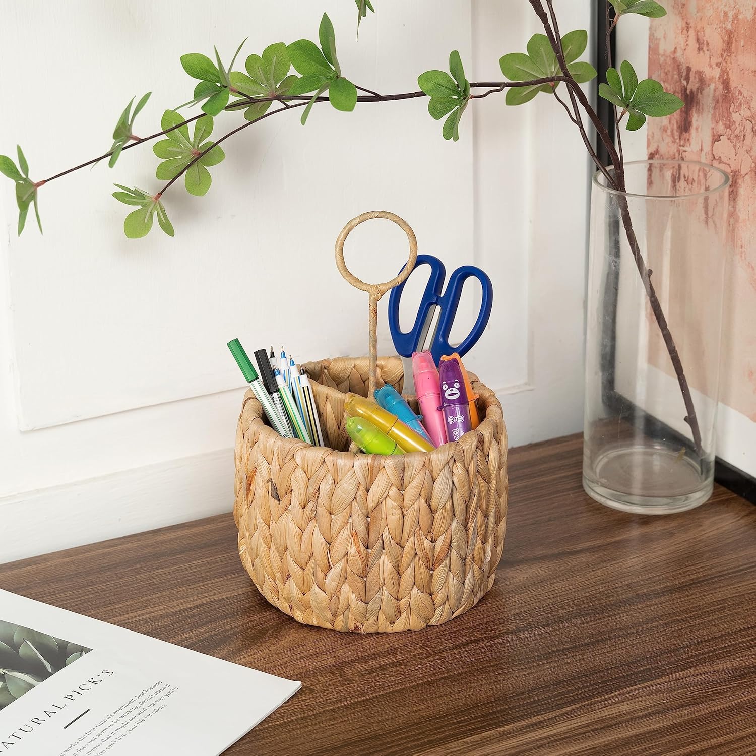 Rotan Standing Cutlery Organizer Kitchen Utensil Holder 17x17x13cm V1258-DP02-BOL-690