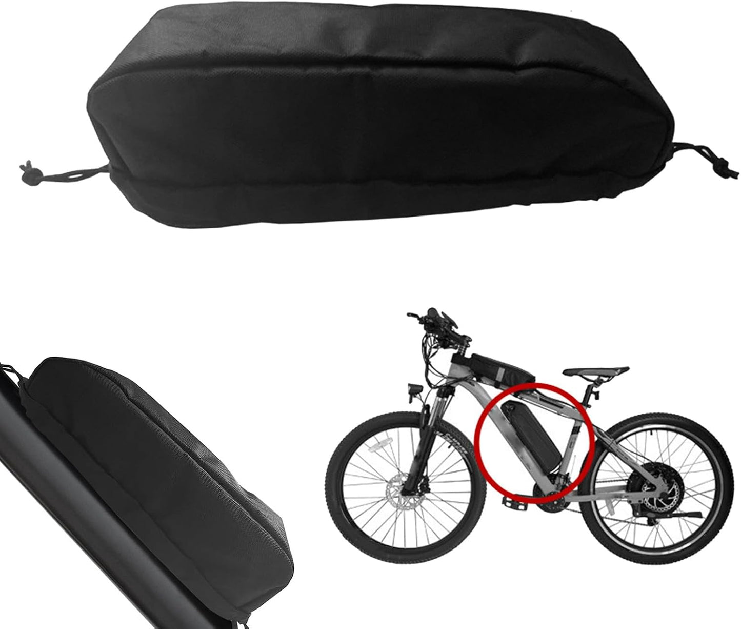Waterproof Dustproof Bike Battery Cover Bag 37.6x10.5x11.2 cm Black Battery Protective Case V1258-DP02-BOL-694