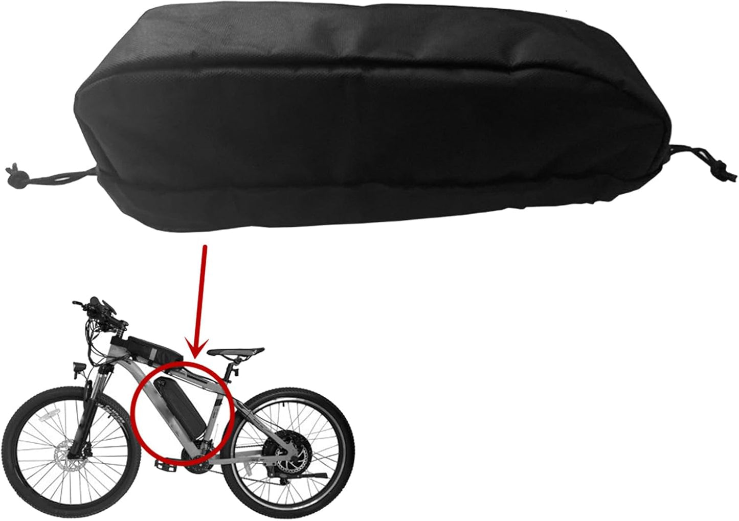 Waterproof Dustproof Bike Battery Cover Bag 37.6x10.5x11.2 cm Black Battery Protective Case V1258-DP02-BOL-694