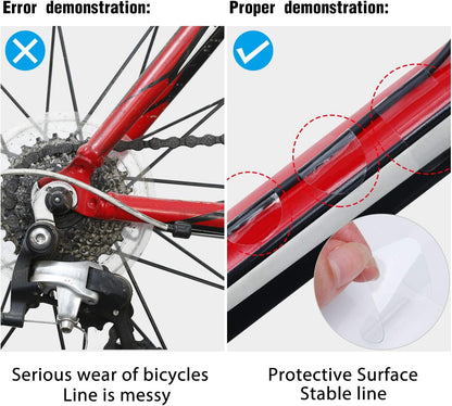 Bike Frame Protection Kit 3 Pieces Clear Anti-Scratch Invisible Protection Film White V1258-DP02-BOL-695