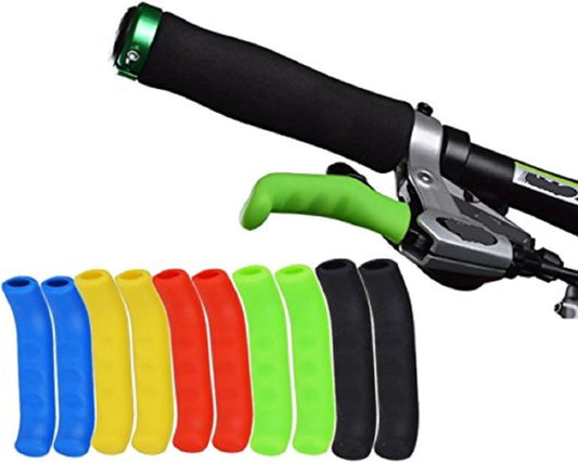 Silicone Bike Handlebar Grips Set 75x12mm Black Red Green Blue Yellow 5 Pairs Universal Fit V1258-DP02-BOL-696