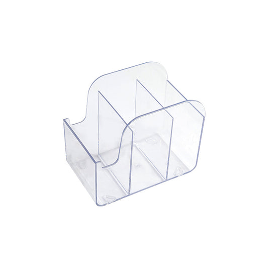 Multifunctional Transparent Desk Organizer with 3 Compartments - Pen Holder and Stationery Storage for Office V1258-DP02-BOL-697