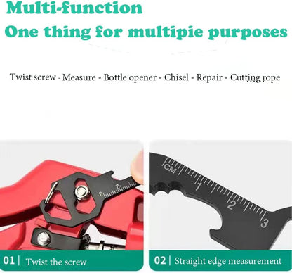 Multifunctional Can Opener Multitool - 1 Piece - Black - Includes Can Opener Hex Key Screwdriver & Ruler - V1258-DP02-BOL-7