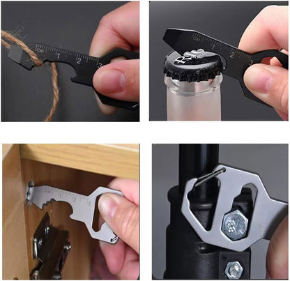 Multifunctional Can Opener Multitool - 1 Piece - Black - Includes Can Opener Hex Key Screwdriver & Ruler - V1258-DP02-BOL-7