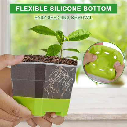 12 Pcs Reusable Green Seedling Starter Pots - Mini Succulent Planters for Seed Germination V1258-DP02-BOL-705