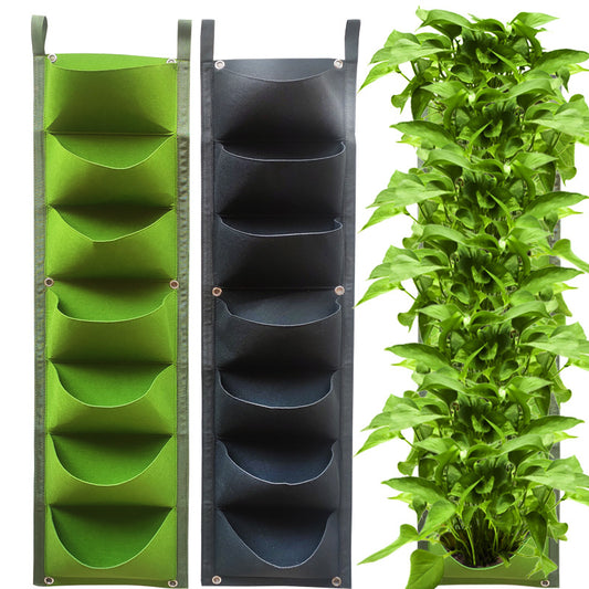 28x100cm Black and Green Vertical Garden Planter Bags Set of 2 - Plant Grow Bags for Vegetable Garden Plant V1258-DP02-BOL-707