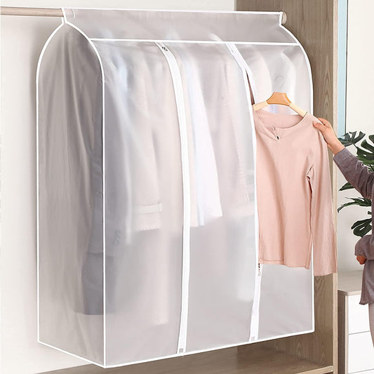 Waterproof Dustproof Clothes Storage Box Transparent White Large Capacity 39.3 x 19.7 x 47.2 Inch Clothing V1258-DP02-BOL-708
