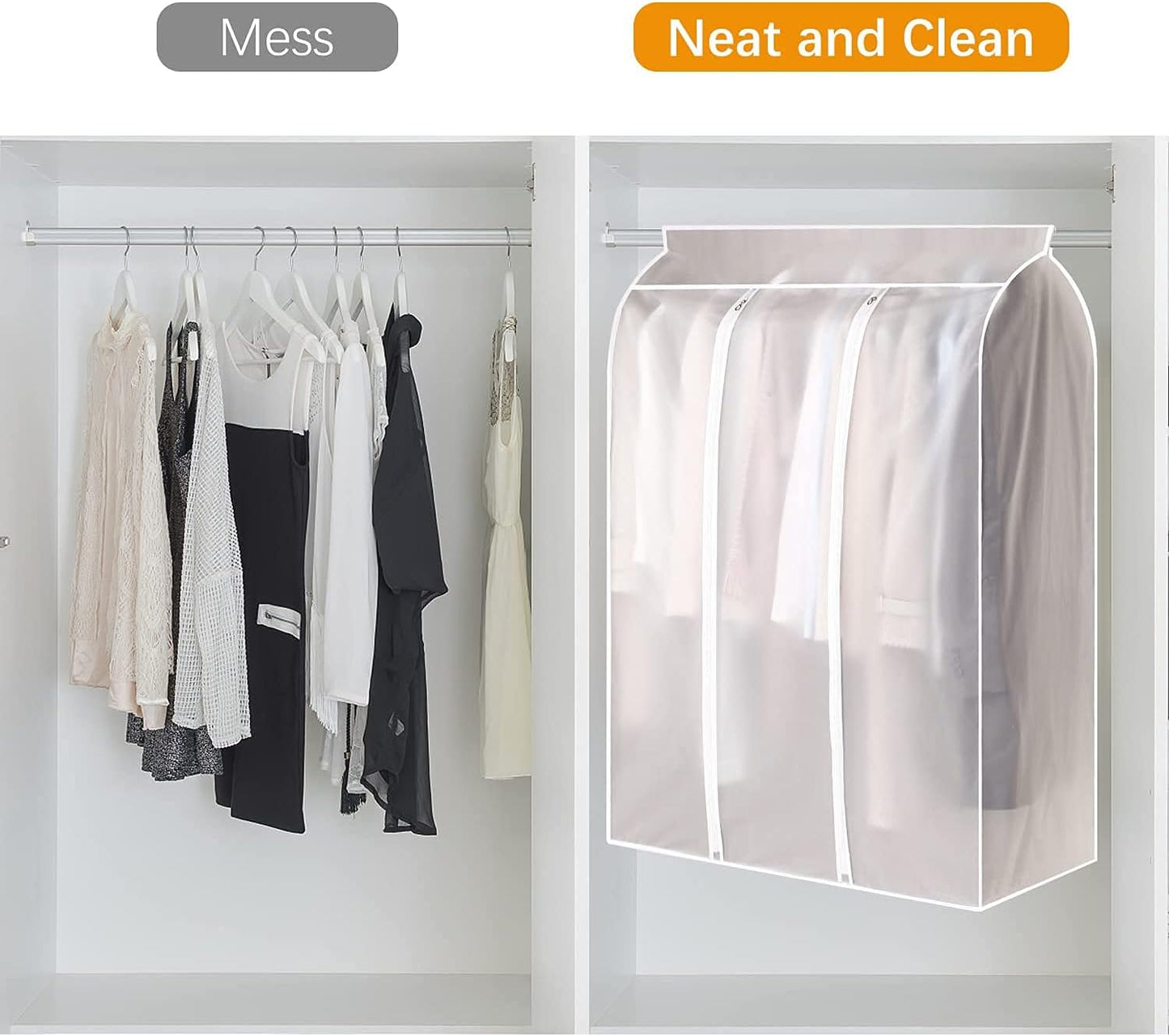 Waterproof Dustproof Clothes Storage Box Transparent White Large Capacity 39.3 x 19.7 x 47.2 Inch Clothing V1258-DP02-BOL-708