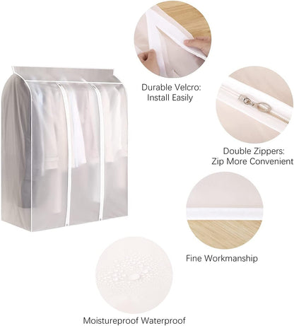 Waterproof Dustproof Clothes Storage Box Transparent White Large Capacity 39.3 x 19.7 x 47.2 Inch Clothing V1258-DP02-BOL-708