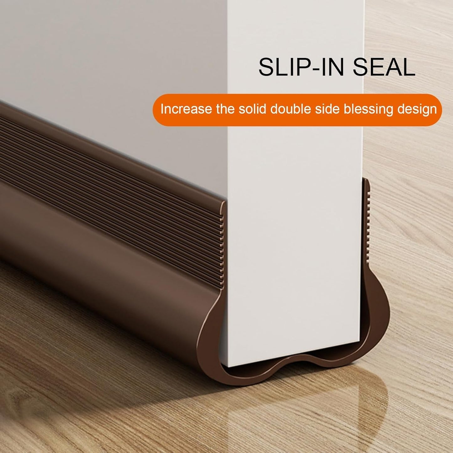 Adjustable Draft Stopper Door Strip Cushion Double Sided Draft Guard Durable Insulation 93cm Brown V1258-DP02-BOL-712