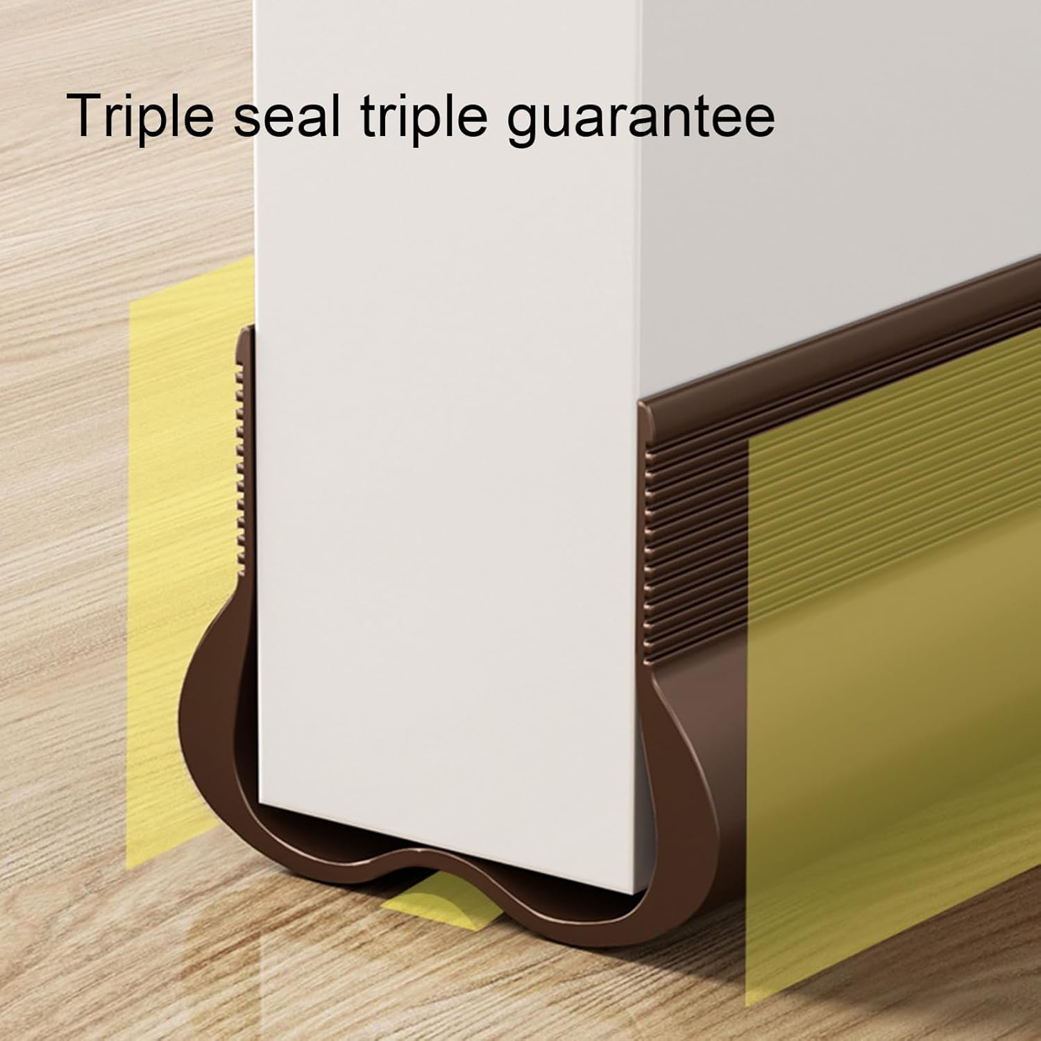 Adjustable Draft Stopper Door Strip Cushion Double Sided Draft Guard Durable Insulation 93cm Brown V1258-DP02-BOL-712