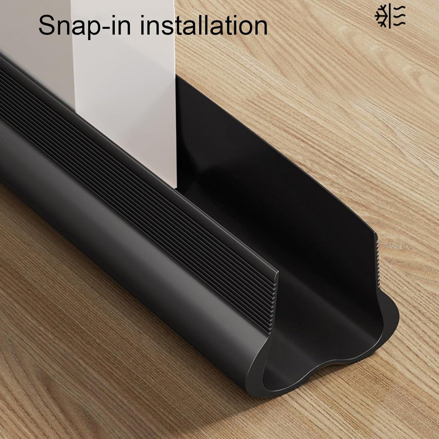 Adjustable Door Draft Stopper - Draft Strip Cushion - Double Sided Insulation - 93cm Black - Durable V1258-DP02-BOL-713