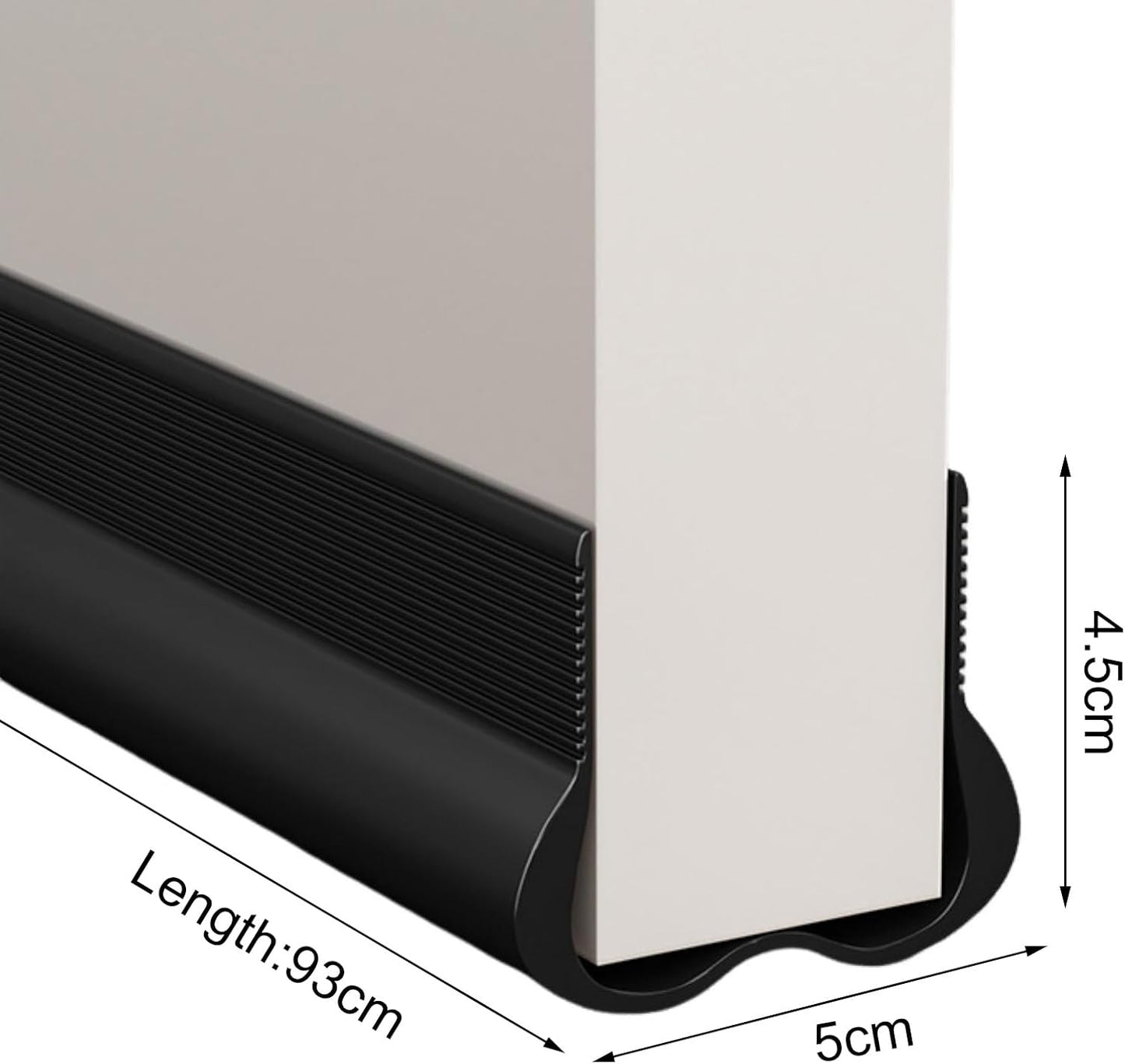 Adjustable Door Draft Stopper - Draft Strip Cushion - Double Sided Insulation - 93cm Black - Durable V1258-DP02-BOL-713